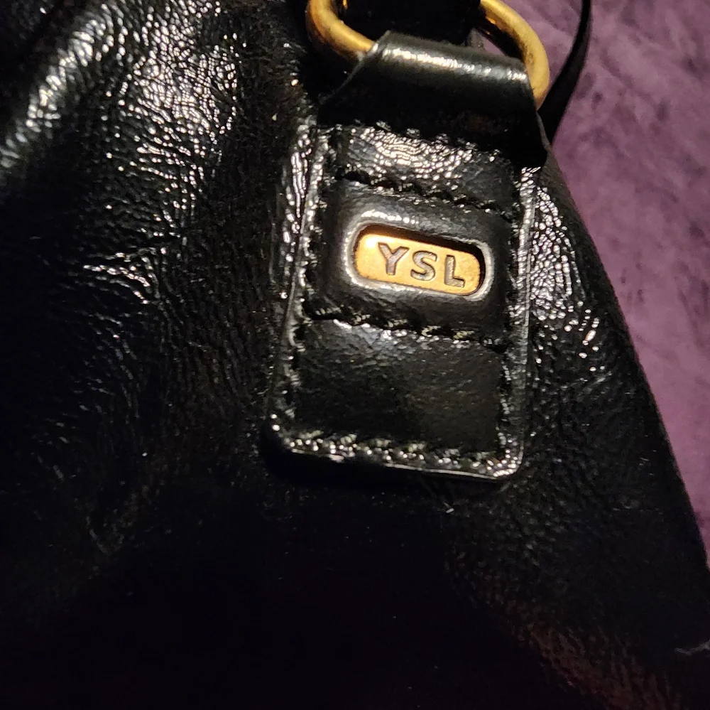 Yves Saint Laurent Black Patent Leather Satchel